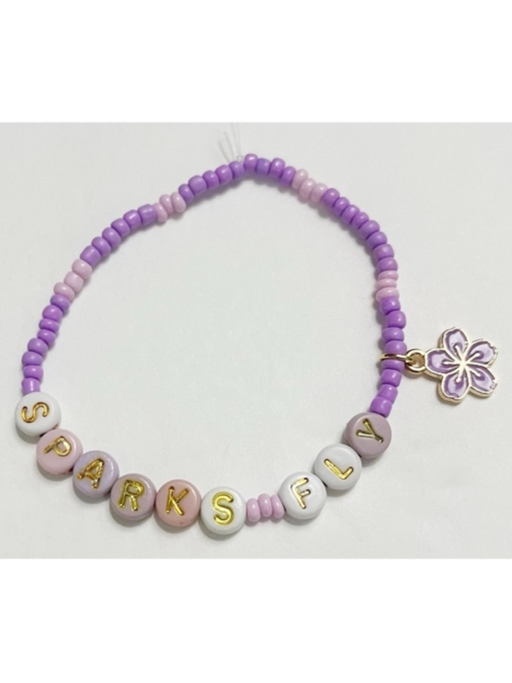 Taylor Swift Eras Tour Friendship Bracelet Sparks Fly Speak Now w/ Charm